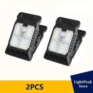 TEMU 1/2개 스마트 LED 태양광 클립 조명, 야외 모션 센서 벽등, 태양광 충전식 밝은 가로등, 쉬운 설치, 3가지 모드 태양광 조명 제어 장식용 정원 조명, 데크, 마당, 파티오, 발코니용 보안 조명