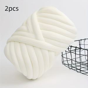 TEMU 2롤 울트라-두꺼운 아이스 슬리키 섬유 원사, 총 무게 500g, 수제 뜨개질 및 크로셰 프로젝트에 완벽, 공예 애호가를 위한 이상적인 선택, 부드러운 질감, 내구성 있는 원사