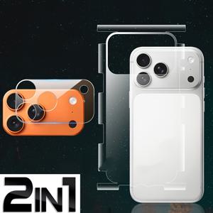 TEMU 아이폰 17 Pro/Pro Max용 2-in-1 후면 필름 및 렌즈 링, 후면 커버 및 렌즈 보호 제공, 아이폰 에어 17 Pro Max에 적합.