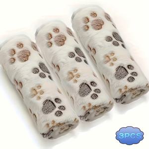 TEMU 3개 세트 부드러운 플란넬 펫 담요 - 세탁기 사용 가능, 사계절 사용, 할로윈, 크리스마스, 추수감사절 선물로 완벽, 소형부터 대형 강아지와 고양이에 적합