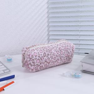 TEMU 플러시 프린트 펜 케이스 - 귀여운 핑크 & 블루 하트/스팟 연필 홀더, 소프트 파스텔 & 오피스 정리함, 지퍼 클로저, 펜, 메이크업 브러시, 립글로스용 대용량 - '스테이셔너리 액세서리 (핑크, 블루, 퍼플)|필통