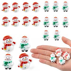 TEMU 20개 미니 눈사람 플랫백 참 - 귀여운 크리스마스 공예, 폰 케이스, 스크랩북 및 선물용 레진 피규어, 축제 분위기의 장식, 크리스마스 장식, 크리스마스에 최고
