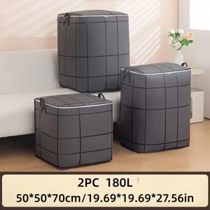 TEMU 지퍼 포켓과 블랙 메쉬 패턴이 있는 2개의 대형 헤비듀티 이동 가방 - 헤비듀티 접이식 보관 정리 가방, 옷, 침구, 짐에 적합 - 내구성 있는 휴대용 이동 상자, 골판지 필요 없음 - 공간 절약 포장 용품, 컴팩트 디자인,강화된 솔기,자주 여행하는 사람들