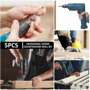 TEMU 5개 고속도강 카운터싱크 드릴 비트 세트 | 1/4