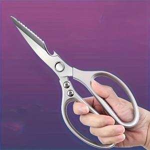 TEMU 인체공학적 그립이 특징인 매우 효율적이고 다용도 스테인리스 스틸 주방 가위 한 쌍. 닭뼈, 고기, 생선, 채소 절단에 이상적이며 요리 및 서빙 모두에 적합하며 내구성과 편안함을 위해 설계되었습니다.