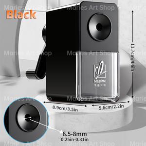 TEMU 1개 마그리트 수동 손잡이 연필깎이, 5단계 조절 설정 & 휴대용 디자인 - 강력한 손잡이 메커니즘, 색연필, 그라파이트, 메이크업 연필용 - 전문가용, 취미, 사무실, 선물용