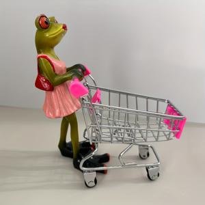 TEMU 1개 귀여운 핑크 드레스 개구리 피규어 - 카트 포함, 레진 데스크탑 장식, 홈 데코, 귀여운 개구리 수집품 스태츄, 크리스마스, 발렌타인데이, 파티 장식 및 선반 스타일링에 완벽한 선물