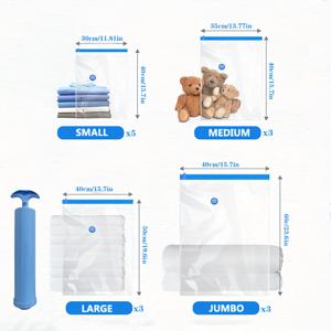 TEMU 14세트 진공 압축 백, 다양한 사이즈 (S, M, L, XL) (소형 5개, 중형 3개, 대형 3개, 특대형 3개 포함), 이불, 다운 커버, 베개, 퀼트, 여행, 이사 등에 적합, 여행용 보관함,컴팩트 디자인,효율적인 포장,밀폐 밀봉,가벼운 소재,진공 밀봉 봉지,보관용 가방,계절 장식가,대학생