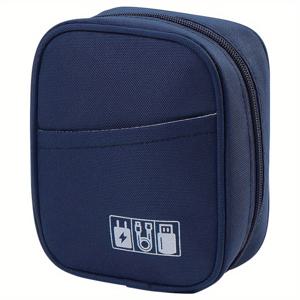 TEMU 디지털 테크 오거나이저 케이스 - C/라이트닝/A 포트 지원 - 멀티 컬러 (네이비/퍼플/옐로우) - 컴팩트 여행용 전자 액세서리 보관 가방 (충전기, 케이블, 이어폰, 보조 배터리 호환) - 스마트폰/태블릿 호환