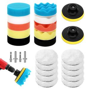 TEMU 26개 세트 무선 드라이버용 연마 부착물, 자동차 연마 스펀지 세트, 80mm 연마 스펀지 패드, 연마 부착물 앵글 그라인더, 연마 기계용, 연마에 사용