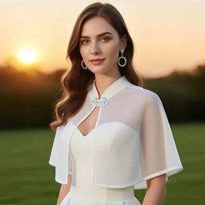 TEMU 1 우아한 웨딩 쇼울/패션 여성 심플 클래식 케이프, 큐피드 할로윈 코스튬 아우터웨어/그리스 여신 공작 코스튬 액세서리. 데일리 파티 볼 사진 스타일링 드레스업