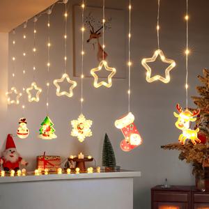 TEMU 새로운 DIY 크리스마스 조명 8가지 모드 - LED 크리스마스 커튼 조명 - 필수 크리스마스 장식 - 다기능 USB 커튼 조명 - 홈 데코, 휴일 선물, 파티 장식 - 빛나는 조명 - 축제 분위기 - 실내 창문 장식 매달기 오너먼트, 선물 구매자