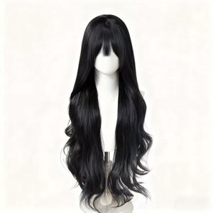 TEMU 프렌치 레이어드 컬 가발 - 블런트 뱅, 내추럴 바디 웨이브 볼륨, 풀 헤드 헤어, 데일리 웨어, 파티, 할로윈용 - 재고 준비 완료