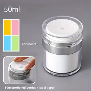 TEMU 2개 진공 밀폐 여행용 화장품 용기 세트 (라벨지 1개 & 분량 조절 병 1개), 재사용 가능한 뷰티 병, 크림, 로션, 세럼 및 메이크업에 적합, 여행용 액세서리, 여행 필수품, 여행용 병 세트, 미니 세면용품, 여행 키트|진공밀폐용기