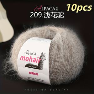 TEMU 럭셔리 패키지 10개입/250g 양과 낙타 울 혼방 헤어코트, 부드럽고 가벼운 베이지색, 비타이드, 패션 스웨터, 홀로우 가디건, 스카프, 모자, 쇼울 및 의류 액세서리용