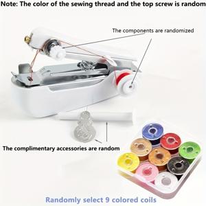 TEMU 9가지 색상의 코일 세트가 포함된 휴대용 미니 재봉틀 키트입니다. 9가지 다양한 색상과 보관 상자가 함께 제공됩니다. 이 키트는 재봉 및 뜨개질 프로젝트에 이상적이며 크리스마스와 같은 휴일 재봉 작업에 적합합니다.