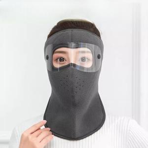 TEMU 2개입 남녀공용 겨울 커버 (탈착식 고글 포함) | 두꺼운 귀 및 긴 얼굴형, 야외 캠핑 및 사이클링에 적합, 폴리에스터 혼방|물안경