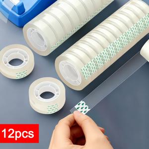 TEMU 투명 테이프 12롤 (1500Cm/590.5인치 길이), 고품질, 초강력 접착력, 테이프 디스펜서 호환, 선물 포장, 사무용품, 공예, 이사 상자, 밀봉에 적합, 가정, 학교 및 창고에 이상적