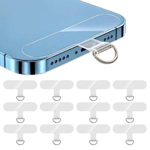 TEMU 12개입 범용 휴대폰 끈 패치 - 접착제 불필요, PVC 재질, 내구성 좋고 스타일리시한 모든 휴대폰 모델 호환 휴대폰 스트랩 교체 부품, 대부분의 스마트폰과 호환, 휴대폰 끈