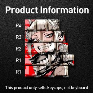 TEMU 2D Wooting CHERRY OEM 프로필 기계식 키캡 세트, 15키, 