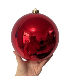 TEMU 1개 대형 20cm/6.5ft 1/4 스케일 레드 글리터 볼 크리스마스 & 장식 - 반짝이는 플라스틱 구체 트리 토퍼, 파티 장식, 웨딩용 - 클래식 반짝이 볼 장식