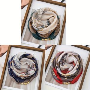 TEMU 1/3개 패션 프린트 자석 클립 스카프, 여성용 장식 목도리, 자석 클립 따뜻한 얇은 스카프, 겨울 봄 가을용 다용도 얇은 스카프, 소형 목도리 액세서리