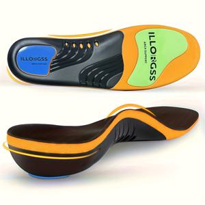 TEMU 남녀 공용 아치 지지 깔창 1켤레 - 두꺼운 쿠션 젤 패드, 높은 탄성 충격 흡수, 인체공학적 풋베드 (러닝, 피트니스, 데일리 착용) - 내구성 좋은 PU 소재, 스니커즈, 캐주얼 신발, 풋 케어, 편안한 신발|운동화|런닝화|러닝화