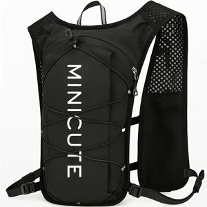 TEMU 남성 & 여성용 러닝 백팩 조끼 - 수분 공급 시스템 호환 가능, 조절 가능한 물통, 패딩 백 패널, 트레킹 하이킹 마라톤 팩 (블래더 미포함) - 야외 스포츠용 경량 - 블랙|등산가방