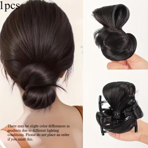 TEMU 여성용 로우 번 가발 클립, 심플하고 우아한 헤어 번 메이커, 자연스러운 플러피 백 헤어 번 도구, 플랫 헤드 번 랩, 레이지 스타일 백 헤어 플러피 가발 클립, 중국산 클립 포니테일 번 메이커, 여신 할로윈 크리스마스 선물, 4가지 색상 제공