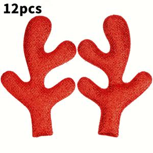 TEMU 12개입 반짝이는 광택 사슴뿔 장식 - 다양한 색상 (골드, 브라운, 핑크, 투명, 블랙, 화이트, 글리터 팁 브라운) - DIY 공예, 크리스마스, 생일 파티, 코스튬용 사슴뿔 - 간편 조립 부품, 크리스마스 장식,생일 파티 용품,스타일리시한 악센트,장식용 사슴뿔,경량 소재,쉬운 조립,휴일 장식,공예 애호가,이벤트 플래너