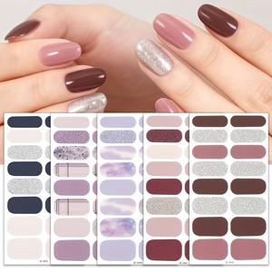 TEMU 글리터가 있는 심플하고 우아한 모란디 컬러 스킴이 특징인 풀 네일 랩 5개 세트입니다. 부드러운 다크 브라운, 핑크, 퍼플 스티커는 은색 글리터 체커보드 패턴을 보여주며, 여성용 또는 파티에 스타일리시한 선택이 될 것입니다.