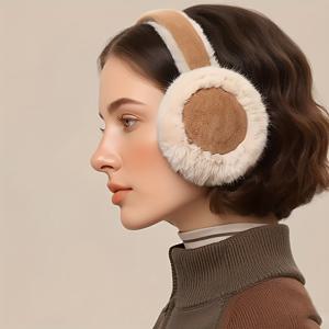 TEMU 우아한 귀마개, 부드러운 고밀도 플러시 겨울용 보온, 패션 감각 있는 여성의 캐주얼 & 포멀 의상을 위한 고급스러운 추위 방지 액세서리 (세탁만 가능) - 그녀를 위한 완벽한 선물, 스타일리시한 헤어밴드, 고품질 소재