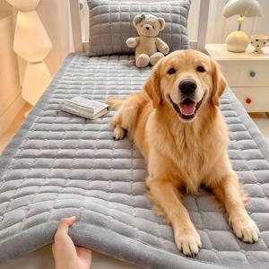 TEMU 대형 신제품 밀크 강아지 매트리스, 애완동물이 사랑하는 초소프트, 편안하고 내구성 강함, 세척 쉬움. 소형견부터 대형견까지 적합한 편안한 직사각형 펫 담요. 강아지 애호가를 위한 이상적인 선물