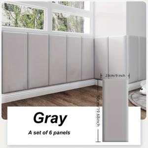 TEMU 3D 접착식 침대 헤드보드 소프트 벽 보호 패널, 6개입 PU 인조 가죽 벽 패널, 드릴링 필요 없음, 즉시 적용 및 재사용 가능, 따뜻하고 두꺼운 디자인, 크리스마스 선물 홈 데코, 침실 헤드보드 벽 장식/거실 리모델링용