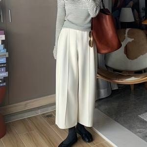 TEMU 여성용 우아한 트위드 하렘 팬츠 - 겨울용 보온 루즈핏 발목길이 바지, 탄력성 허리밴드, 솔리드 컬러 캐주얼 & 스마트 팬츠, 가을/겨울용, 세탁기 사용 가능 트위드 바지|냉장고바지|바지|원단