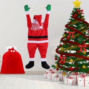 TEMU 2개 산타 클로스 등반 벽 재미있는 펜던트 및 크리스마스 장식 노인 백팩 선물 가방 고급 골드 벨벳 두꺼운 사탕 가방 크리스마스 장식, 크리스마스 트리 장식