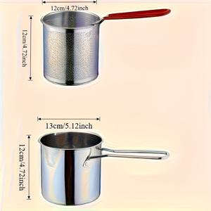 TEMU 스테인리스 스틸 딥 프라이어 - 메쉬 랙 포함, 컴팩트하고 내구성 있는 디자인, 청소가 쉬움, 감자튀김, 생선 필레, 닭고기에 완벽 - 가정 주방 필수품, 기름 필요 없는지 튀김 도구, 통합 메쉬 랙, 사계절 사용 가능