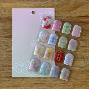 TEMU 일본 벚꽃 행운 스티커 - 자가 접착 소프트 컬러 (핑크, 블루-그린, 옐로우, 레드, 퍼플), 스크랩북, 휴대폰 케이스, 다이어리 꾸미기에 적합 - 애니메이션 및 일본, 장식 용품, 벚꽃 테마