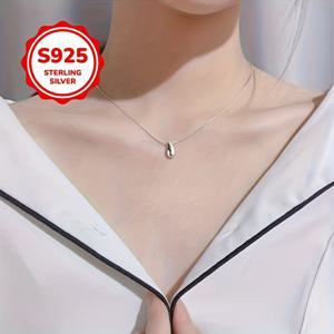 TEMU S925 실버 눈물방울 펜던트 | 우아하고 로맨틱한, , 어머니 또는 절친을 위한 완벽한 선물, 모든 계절 및 일상적인 상황에 적합, 발렌타인데이, 할로윈, 크리스마스에 이상적