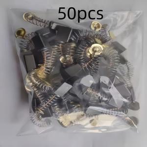 TEMU 50개입 탄소 브러시 교체 세트 - 강력한 금속 베이스, 전기 드릴, 샌딩 머신, 그라인더 및 모터에 적합 - 내구성 있는 모터 수리 액세서리, 정밀한 사이즈 매칭, 모터 수리 키트, 견고한 구조, 고품질 브러시