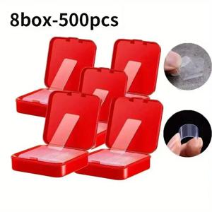 TEMU 초강력 양면 테이프 500개입 - 잔여물 없이 제거 가능, 투명 나노 PVC(아크릴) - 벽, 그림, 포스터, 공예, 가정, 사무실에 적합 - 보관 상자 포함 - 초보자 및 전문가에게 이상적인 선택