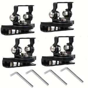 TEMU 4개 세트 무드릴 LED 브래킷 - 자동차, 트럭, SUV 호환, 헤비듀티 알루미늄 조절형 후드 마운트 및 램프 홀더, 쉬운 설치 (드릴링 불필요), 비파괴 차량 후드 프레임 레일 클램프