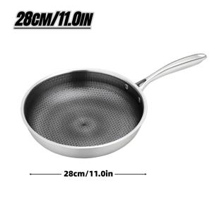 TEMU 2026 고급 벌집 프라이팬 | 가스 및 인덕션 조리대용 증기 열 디자인의 강력한 스테인리스 스틸 웍, 스테이크, 계란, 생선 조리에 적합 - 실내 및 실외 사용을 위한 현대적인 조리 기구