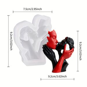 TEMU 로맨틱 커플 키스 몰드 - 사랑 테마 레진 캐스팅 몰드, 키스하는 입술 & 포옹하는 커플 아트, 부드럽고 쉬운 탈형 불규칙 모양, DIY 레진 공예, 웨딩 파보어, 데이 비누/캔들 만들기, 웨딩 파티 장식용