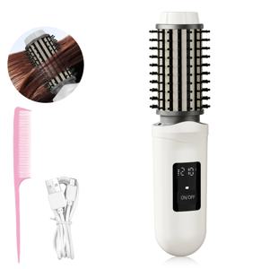 TEMU 무선 컬링 아이롱 브러쉬 | 3단계 온도 조절, 충전식, 남녀공용, 데일리 및 여행용으로 적합