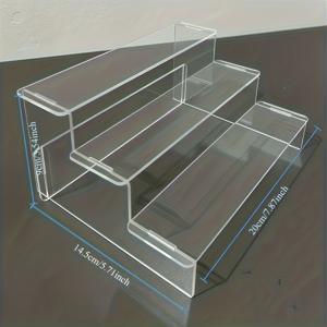 TEMU 3단 아크릴 디스플레이 스탠드, 애니메이션 피규어 쇼케이스, 화장품 및 향수 보관 디스플레이 랙, 튼튼한 플라스틱 구조와 피규어, 미니 스태츄 및 모델 키트를 위한 투명한 칸막이 특징 - 독립형 수집가용