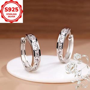 TEMU 925 저자극성 우아한 후프 귀걸이, 고품질 귀 클립, 남친/여친 생일/크리스마스/발렌타인데이를 위한 영원한 다용도 선물, 여성 귀걸이, 여성 후프 귀걸이, 저자극성 피어싱 후프