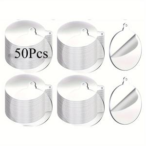 TEMU 2D 평면, 50개 투명 아크릴 크리스마스 장식 - 미완성 원형 원자재, DIY 트리 장식 및 휴일 파티 공예용, 크리스마스 트리 장식 매달기, 홈 장식 매달기, 2D 평면, 축제 공예, 장식,현대적 디자인,경량 소재,공예 애호가