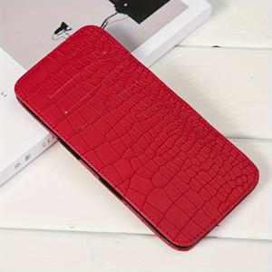 TEMU 남녀공용 긴 지갑, 한국 스타일 악어 패턴 | 인조 가죽 플립탑, 세로 디자인, 카드 및 현금 보관 다용도, 크리스마스, 새해, 생일 선물로 적합