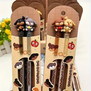 TEMU 4개/8개 최신 귀여운 닥스훈트 강아지 친구 공유 젤펜, 창의적인 고급 사무용품, 학생 시험 연습, 스트레스 해소 힐링 고급 디자인, 축제 & 커플 선물